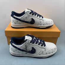 Cargar imagen en el visor de la galería, LV x SB Dunk Low Cream White Royal Blue Silver FC1688-123