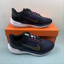 Cargar imagen en el visor de la galería, Air Winflo 9 Black Gold Suede Blackened Blue DD6203-007