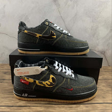 Cargar imagen en el visor de la galería, Air Force 1 Low Camo Denim Remix Black Multi-Color Metallic Gold DB1964-001