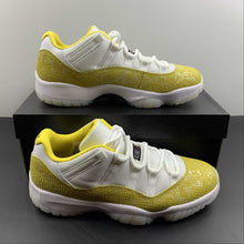 Cargar imagen en el visor de la galería, Air Jordan 11 Retro Low White Tour Yellow Sail Snakeskin AH7860-107