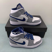 Cargar imagen en el visor de la galería, Air Jordan 1 Mid True Blue Cement Grey White DQ8426-014