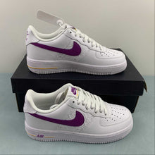 Cargar imagen en el visor de la galería, Air Force 1 07 Low EMB Lakers White Bold Berry Speed Yellow FJ4209-100