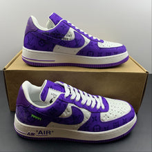 Cargar imagen en el visor de la galería, Louis Vuitton Trainer Snaker x Air Force 1 White Purple LK0231