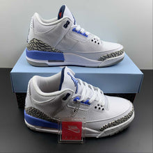 Cargar imagen en el visor de la galería, Air Jordan 3 Retro UNC White Valor Blue Tech Grey CT8532-104