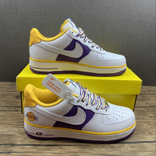 Cargar imagen en el visor de la galería, Air Force 1 07 Low 75th Anniversary NBA White Purple Yellow DC8864-001