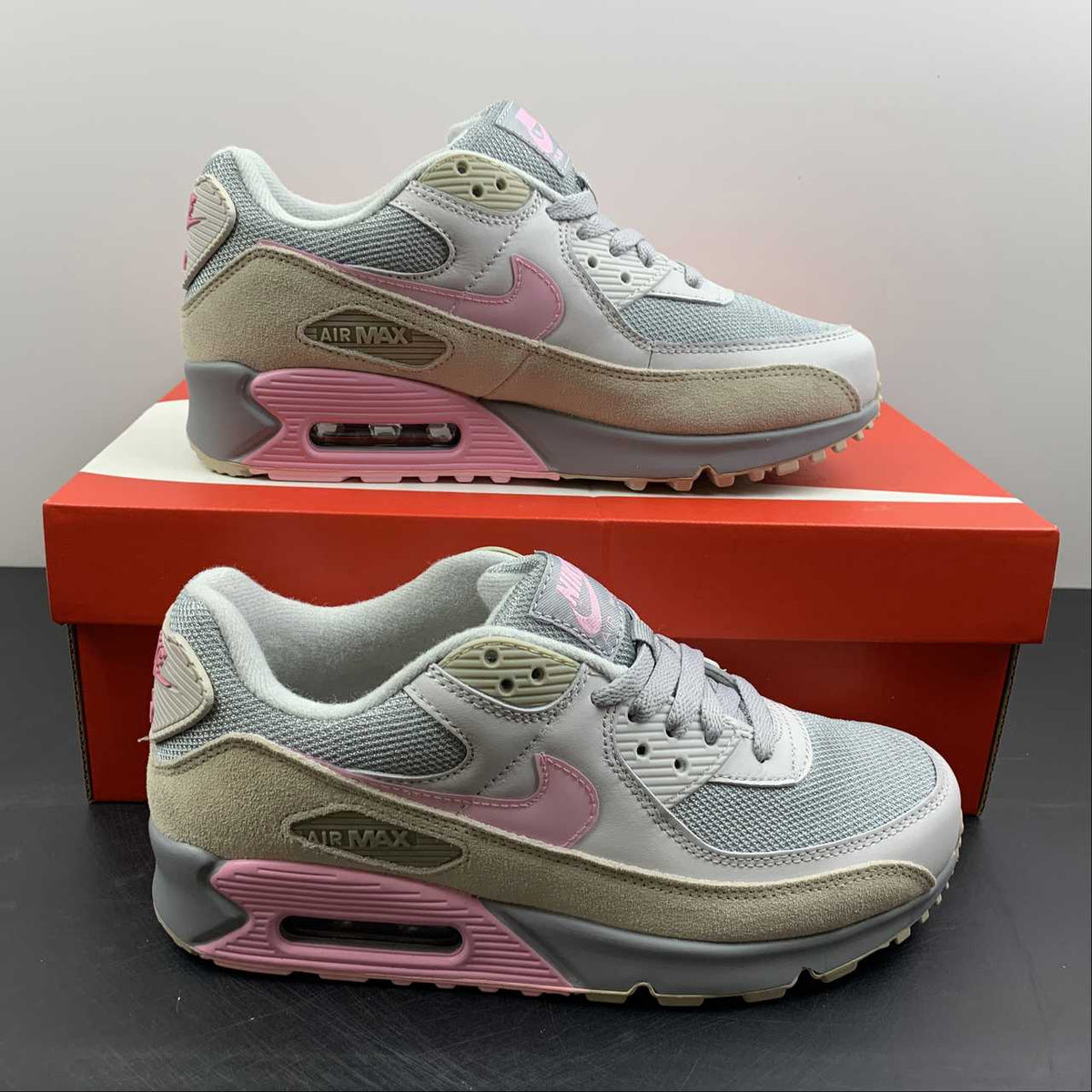 nike air max 90 vast grey pink wolf