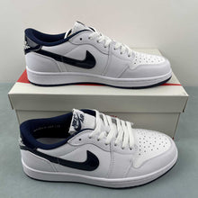 Cargar imagen en el visor de la galería, Air Jordan 1 Retro Low 85 White Metallic Navy FB9933-141