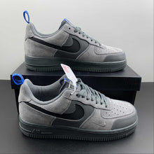 Cargar imagen en el visor de la galería, Air Force 1 Low Cut Out Swoosh Gray Light Blue Black Smoke Photo DO6709-002