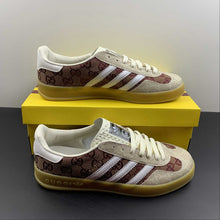 Cargar imagen en el visor de la galería, Adidas x Gucci Gazelle Beige Brown White Gum