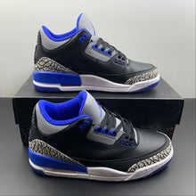 Cargar imagen en el visor de la galería, Air Jordan 3 Retro Sport Blue Black Wolf Grey 136064-007
