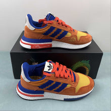 Cargar imagen en el visor de la galería, Dragon Ball Z x Adidas ZX 500 RM Son Goku Res Royal Collegiate Hi Orange Red D97046