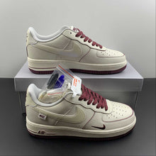 Cargar imagen en el visor de la galería, Air Force 1 07 Low Pearlescent Beige Dark Red DD9915-666