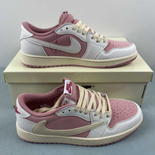 Cargar imagen en el visor de la galería, Travis Scott x Air Jordan 1 Low OG Pink Beige Red DM7866-600