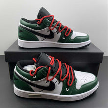 Cargar imagen en el visor de la galería, Air Jordan 1 Low Vibe White Green Black Red 553558-963