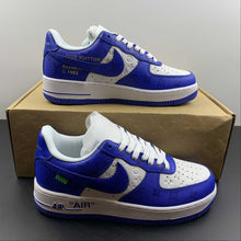 Cargar imagen en el visor de la galería, Louis Vuitton Trainer Snaker x Air Force 1 White Blue LK0228