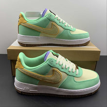 Cargar imagen en el visor de la galería, Air Force 1 07 Low Pinapple Green Glow Coconut Milk Metallic Gold CZ0268-300