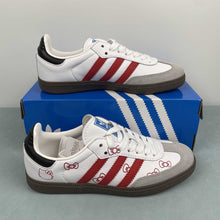 Cargar imagen en el visor de la galería, Adidas Samba Vegan Hello Kitty White Grey with Red Print B75806