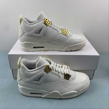 Cargar imagen en el visor de la galería, Air Jordan 4 Retro Sail Metallic Gold Black AQ9129-170