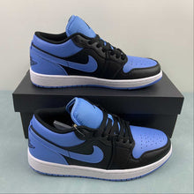 Cargar imagen en el visor de la galería, Air Jordan 1 Low Black University Blue White 553558-041