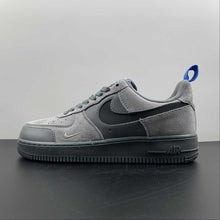Cargar imagen en el visor de la galería, Air Force 1 Low Cut Out Swoosh Gray Light Blue Black Smoke Photo DO6709-002
