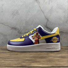 Cargar imagen en el visor de la galería, Air Force 1 07 Low “Lakers” Purple Yellow White Customised 315122-118