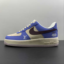 Cargar imagen en el visor de la galería, LV x Air Force 1 07 Low Navy Blue Brown White 315122-010