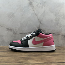 Cargar imagen en el visor de la galería, Air Jordan 1 Low (GS) White-Pinksicle-Black 554723-106