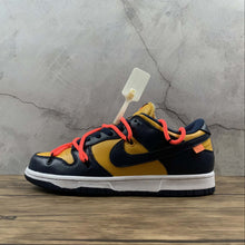 Cargar imagen en el visor de la galería, Dunk Low LTHR OW FUTURA Dk.Blue Yellow CT0856-700