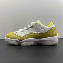 Cargar imagen en el visor de la galería, Air Jordan 11 Retro Low White Tour Yellow Sail Snakeskin AH7860-107