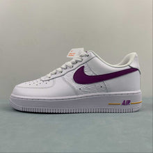 Cargar imagen en el visor de la galería, Air Force 1 07 Low EMB Lakers White Bold Berry Speed Yellow FJ4209-100