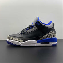 Cargar imagen en el visor de la galería, Air Jordan 3 Retro Sport Blue Black Wolf Grey 136064-007