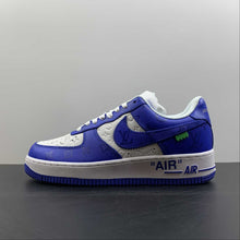 Cargar imagen en el visor de la galería, Louis Vuitton Trainer Snaker x Air Force 1 White Blue LK0228
