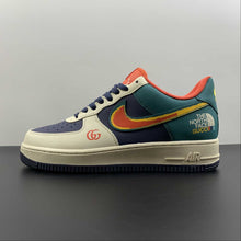 Cargar imagen en el visor de la galería, Air Force 1 07 Low North Face Gucci Dark Blue Beige Black BS9055-306