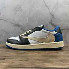 Cargar imagen en el visor de la galería, Travis Scott x Air Jordan 1 Low OG Sail Black-Military Blue DM7866 140