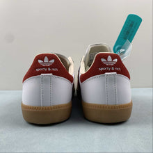 Cargar imagen en el visor de la galería, Adidas Samba OG Sporty and Rich Cloud White Collegiate Burgundy IF5660