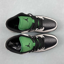 Cargar imagen en el visor de la galería, Air Jordan 1 Low Black Black Lucky Green White 553558-065