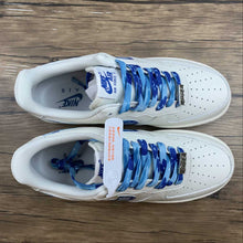 Cargar imagen en el visor de la galería, Bape x Air Force 1 07 Low Beige Blue White AA1356-116