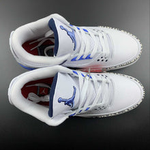 Cargar imagen en el visor de la galería, Air Jordan 3 Retro UNC White Valor Blue Tech Grey CT8532-104