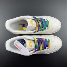 Cargar imagen en el visor de la galería, Air Force 1 07 Low NOLA Pelicans Rice Dark White Purple Green TF8896-303