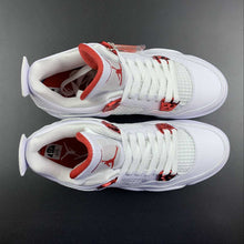 Cargar imagen en el visor de la galería, Air Jordan 4 Retro GS University Red White Metallic Silver 408452-112