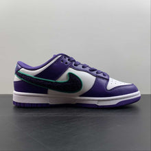Cargar imagen en el visor de la galería, SB Dunk Low Chenille Swoosh Sail Grand Purple Neptune Green DQ7683-100