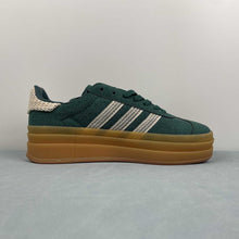 Cargar imagen en el visor de la galería, Adidas Gazelle Bold Collegiate Green Wonder White Gold Metallic JS3358