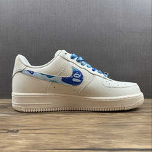Cargar imagen en el visor de la galería, Bape x Air Force 1 07 Low Beige Blue White AA1356-116