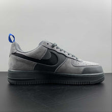 Cargar imagen en el visor de la galería, Air Force 1 Low Cut Out Swoosh Gray Light Blue Black Smoke Photo DO6709-002