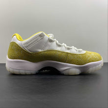 Cargar imagen en el visor de la galería, Air Jordan 11 Retro Low White Tour Yellow Sail Snakeskin AH7860-107