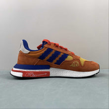 Cargar imagen en el visor de la galería, Dragon Ball Z x Adidas ZX 500 RM Son Goku Res Royal Collegiate Hi Orange Red D97046