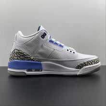 Cargar imagen en el visor de la galería, Air Jordan 3 Retro UNC White Valor Blue Tech Grey CT8532-104