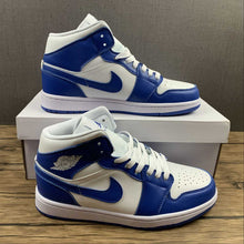Cargar imagen en el visor de la galería, Air Jordan 1 Mid White Hyper Royal-White (2021) BQ6472-104