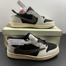 Cargar imagen en el visor de la galería, Air Jordan 1 Retro Low OG SP “Travis Scott” Black White Army Green DZ4137-106