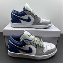 Cargar imagen en el visor de la galería, Air Jordan 1 Low White Grey-Blue DC0774-042
